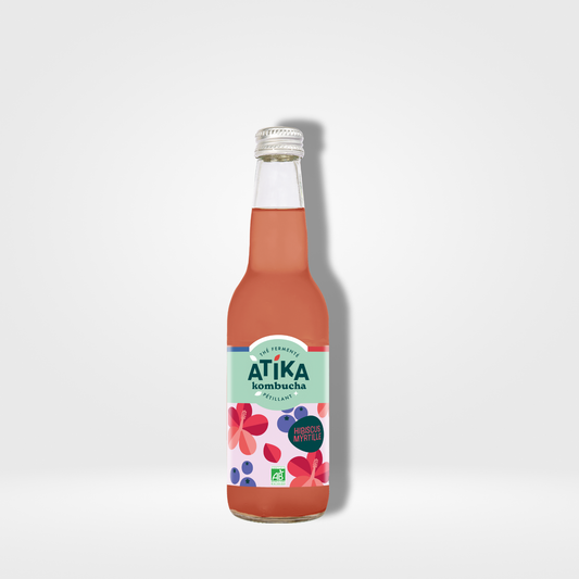 Atika Kombucha Bio Hibiscus Myrtille - 12 x 33cl