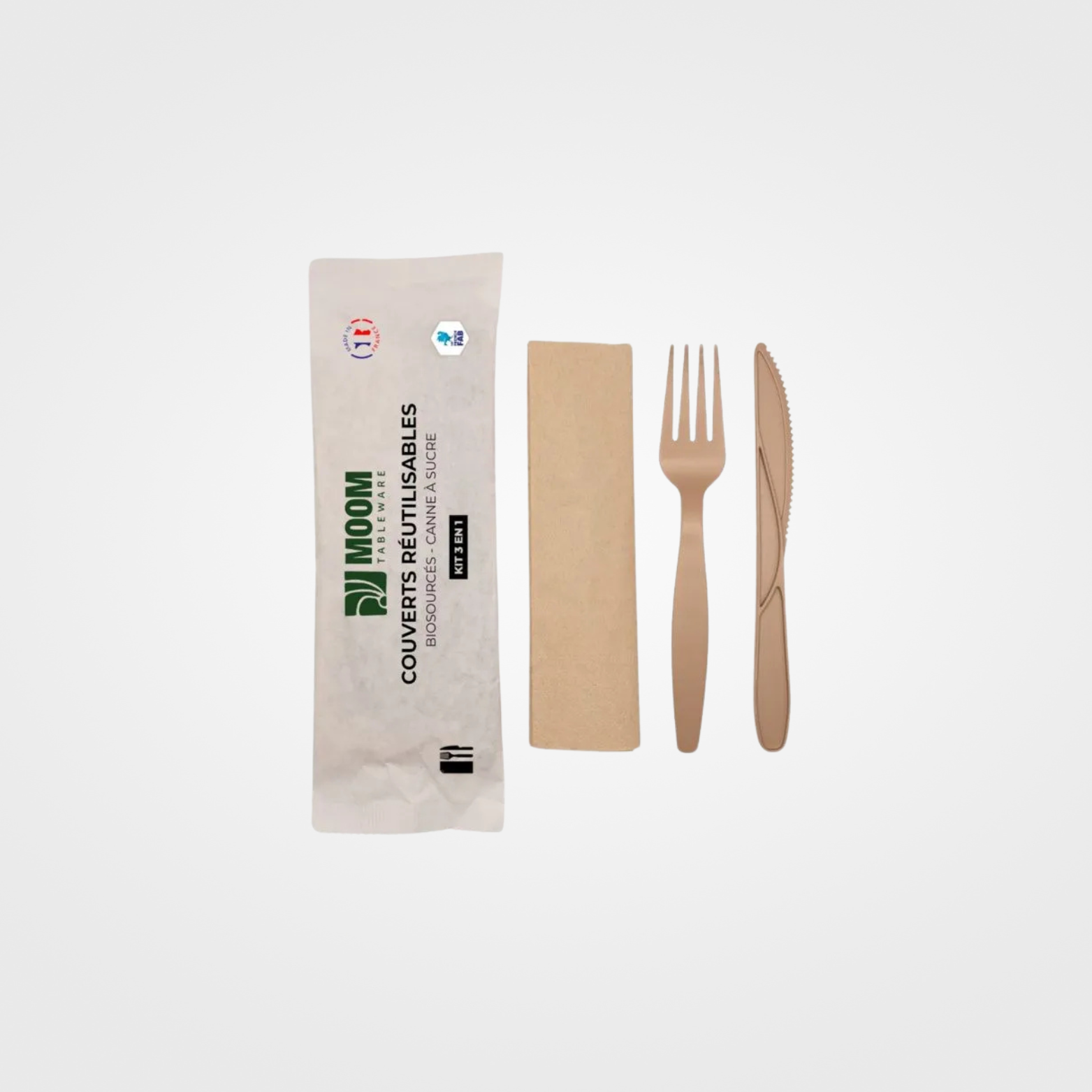 Kit Couverts 3 en 1 Canne à Sucre