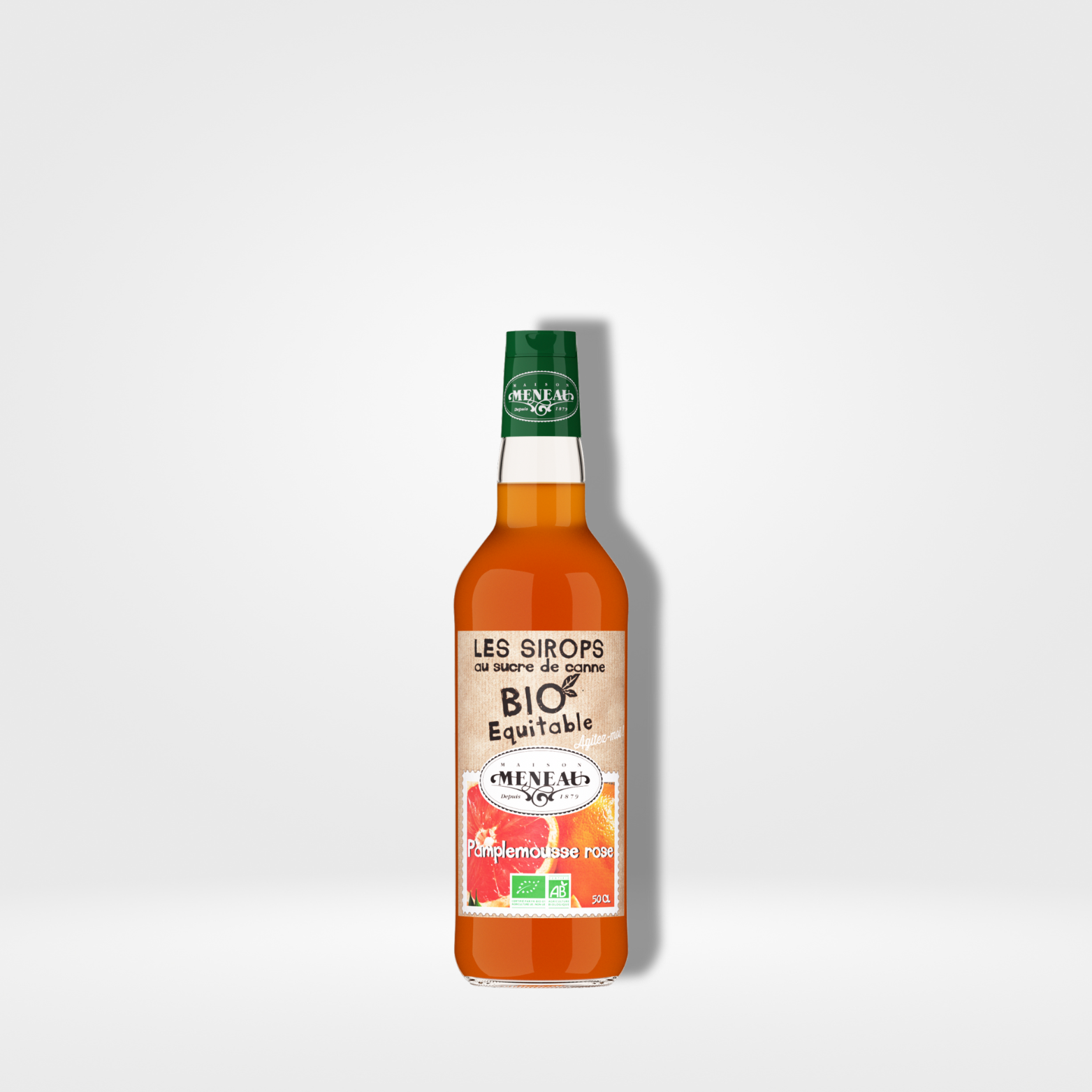 Meneau Sirop Pamplemousse Rose Bio verre - 1 x 50cl