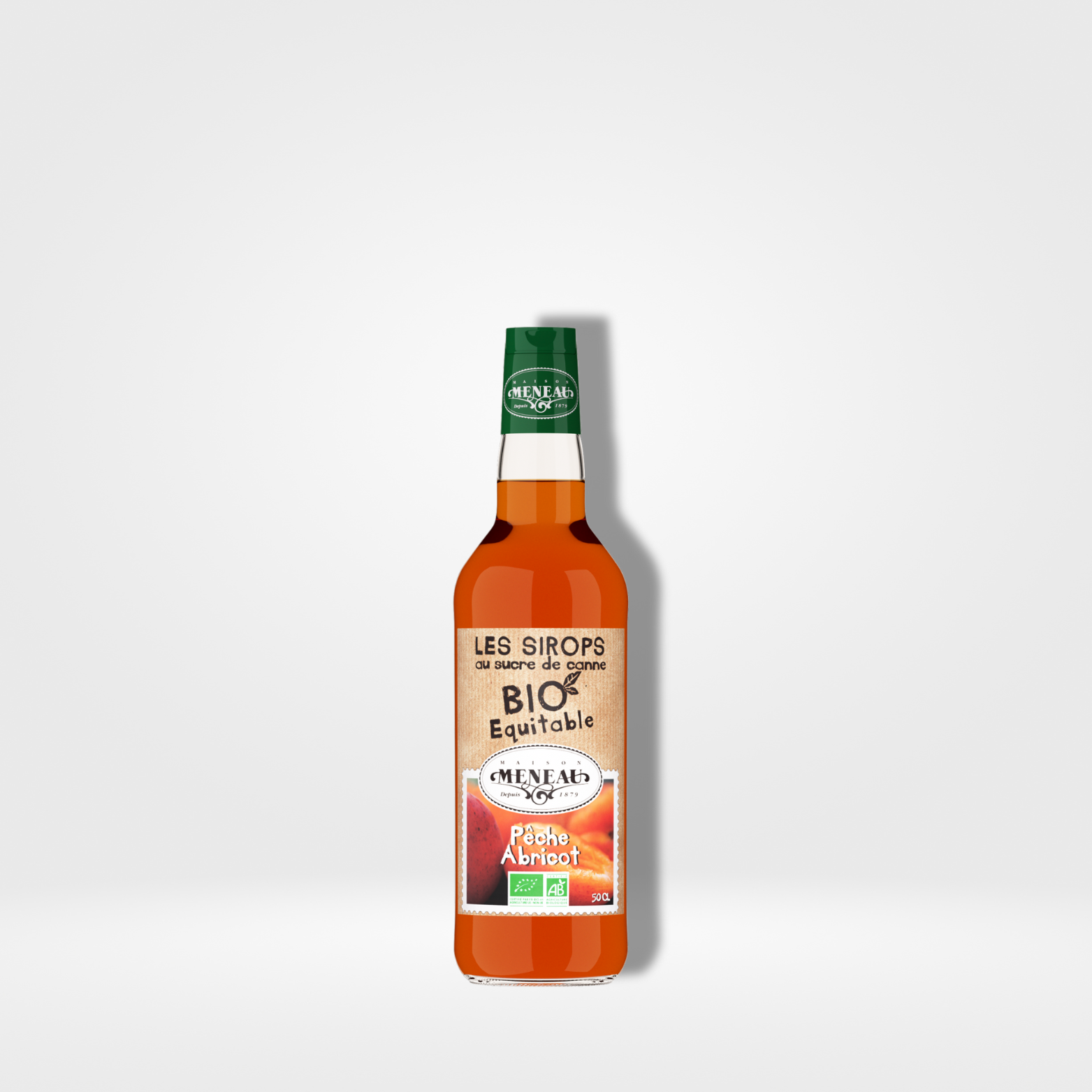 Meneau Sirop Pêche Abricot Bio verre - 1 x 50cl
